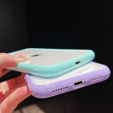 Clear Soft TPU + PC Shockproof Cover with a Colorful Bumper for iPhone 12 Mini, 11 Pro Max, XR, X, XS Max, 8, and more