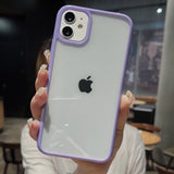 Clear Soft TPU + PC Shockproof Cover with a Colorful Bumper for iPhone 12 Mini, 11 Pro Max, XR, X, XS Max, 8, and more