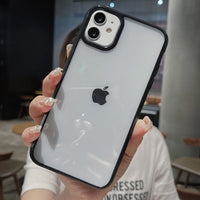 Clear Soft TPU + PC Shockproof Cover with a Colorful Bumper for iPhone 12 Mini, 11 Pro Max, XR, X, XS Max, 8, and more