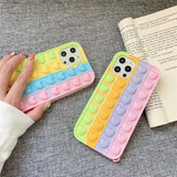 Soft TPU Heart Pop it Fidget Phone Case For IPhone 12 Mini 11 Pro X XR XS Max 7 8 Plus SE 2