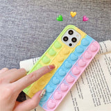 Soft TPU Heart Pop it Fidget Phone Case For IPhone 12 Mini 11 Pro X XR XS Max 7 8 Plus SE 2