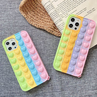 Soft TPU Heart Pop it Fidget Phone Case For IPhone 12 Mini 11 Pro X XR XS Max 7 8 Plus SE 2