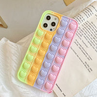 Soft TPU Heart Pop it Fidget Phone Case For IPhone 12 Mini 11 Pro X XR XS Max 7 8 Plus SE 2