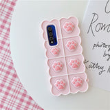 Soft Silicone TPU 3D Cat Paw Pop it Phone Case For Samsung Galaxy A31 A51 A71 A32 A52 A72 A01 A12 and more