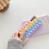 3D Pastel Rainbow Pop It Stress Reliever Case For Samsung S21 Ultra A50 A70 A31 A51 A71 A52 A72 Note 20 10 9 and many more!