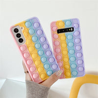 3D Pastel Rainbow Pop It Stress Reliever Case For Samsung S21 Ultra A50 A70 A31 A51 A71 A52 A72 Note 20 10 9 and many more!