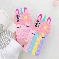 Soft TPU 3D Unicorn Pop it Phone Case For Samsung Galaxy S21 S20 S10 S9 Plus Note 9 10 20 and more