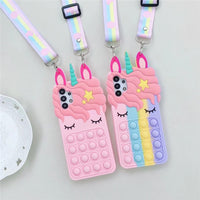 Soft TPU 3D Unicorn Pop it Phone Case For Samsung Galaxy S21 S20 S10 S9 Plus Note 9 10 20 and more