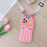 Soft TPU 3D Unicorn Pop it Phone Case For Samsung Galaxy S21 S20 S10 S9 Plus Note 9 10 20 and more