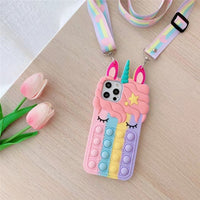 Soft TPU 3D Unicorn Pop it Phone Case For Samsung Galaxy S21 S20 S10 S9 Plus Note 9 10 20 and more