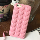 Candy Colored 3D Heart Phone Case for iphone 7, 6, 6S Plus, and more