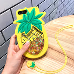3D Pineapple Liquid Quicksand Stars Case for iphone 7, 6, 6s Plus, and more